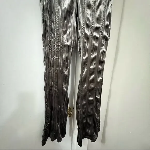 Zara Grey Velvet Flare Pants Size Medium - Picture 10 of 13